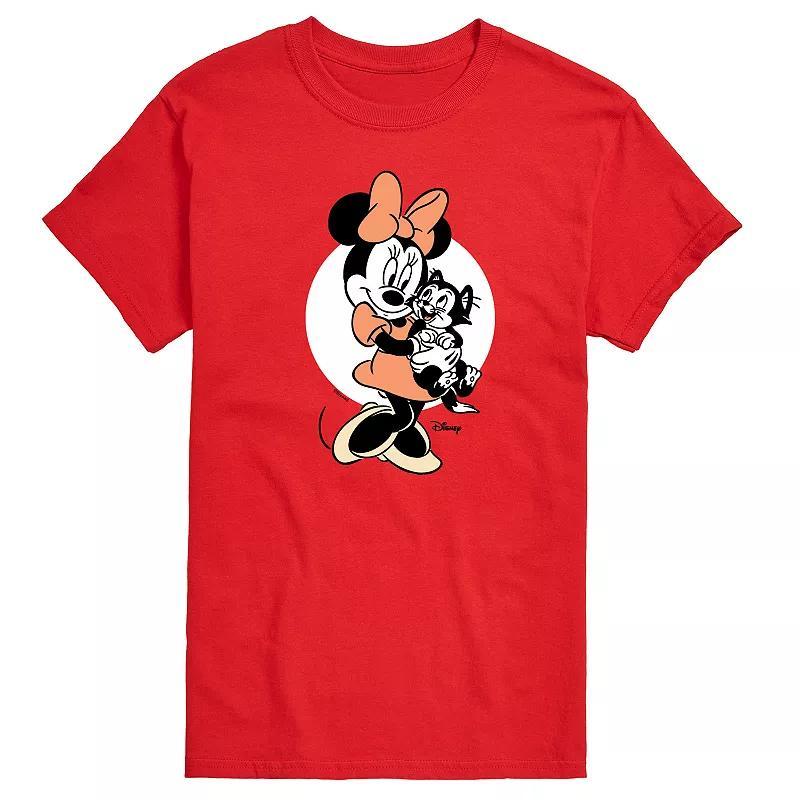 Disneys Minnie Mouse & Figaro Mens Graphic Tee Brt Pink Product Image