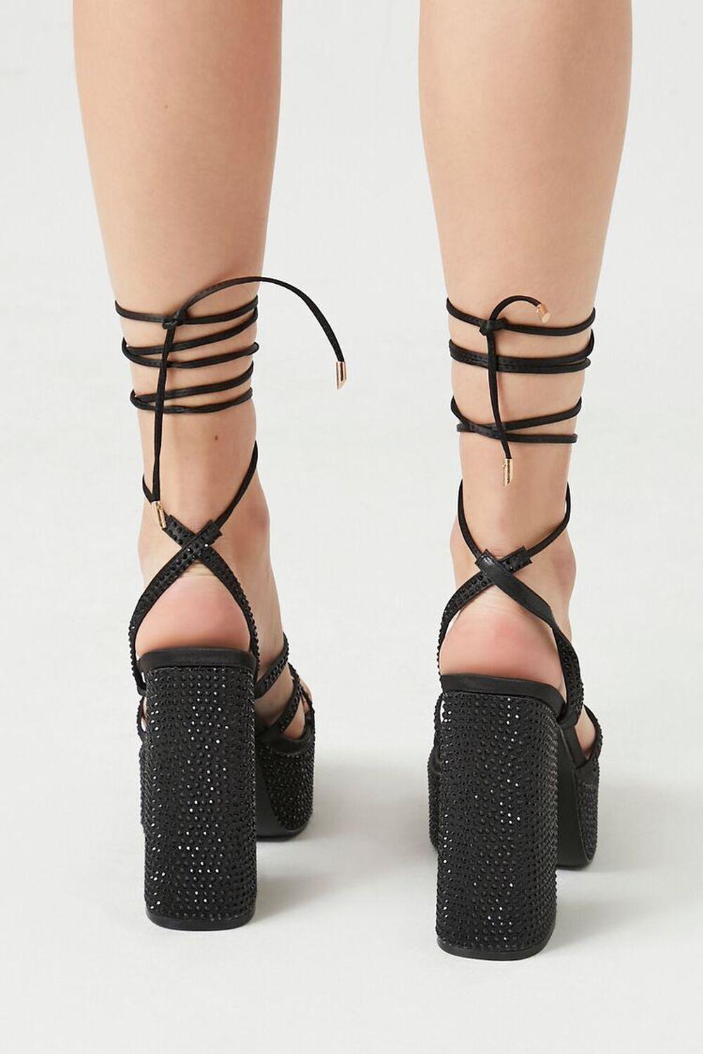 Rhinestone Lace-Up Platform Heels | Forever 21 Product Image