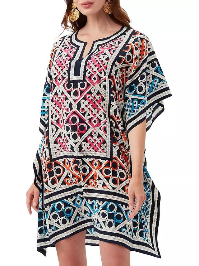 Theodora Printed Silk Caftan Dress Product Image