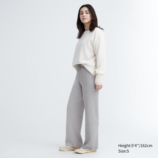 UNIQLO US Women's Washable Knit Ribbed Pants Gray XS UNIQLO US  XS  female Product Image