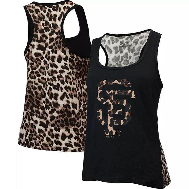 Womens Majestic Threads Black San Francisco Giants Leopard Tank Top Product Image