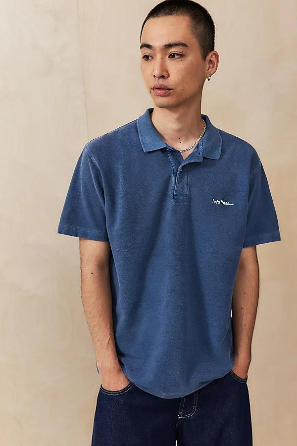 iets frans. Navy Polo Shirt Top Mens at Urban Outfitters Product Image