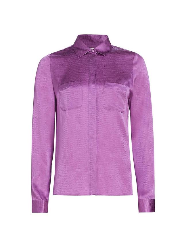 Womens Textured Silk Pocket Shirt Product Image