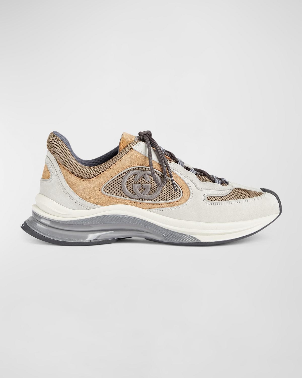 Mens Run Premium Mesh and Suede GG Runner Sneakers Product Image