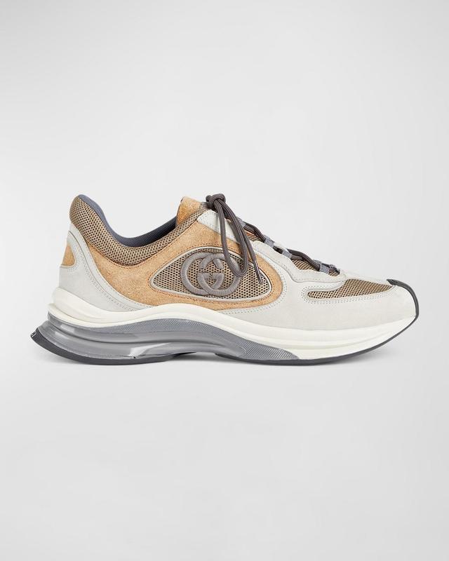 Mens Run Premium Mesh and Suede GG Runner Sneakers Product Image