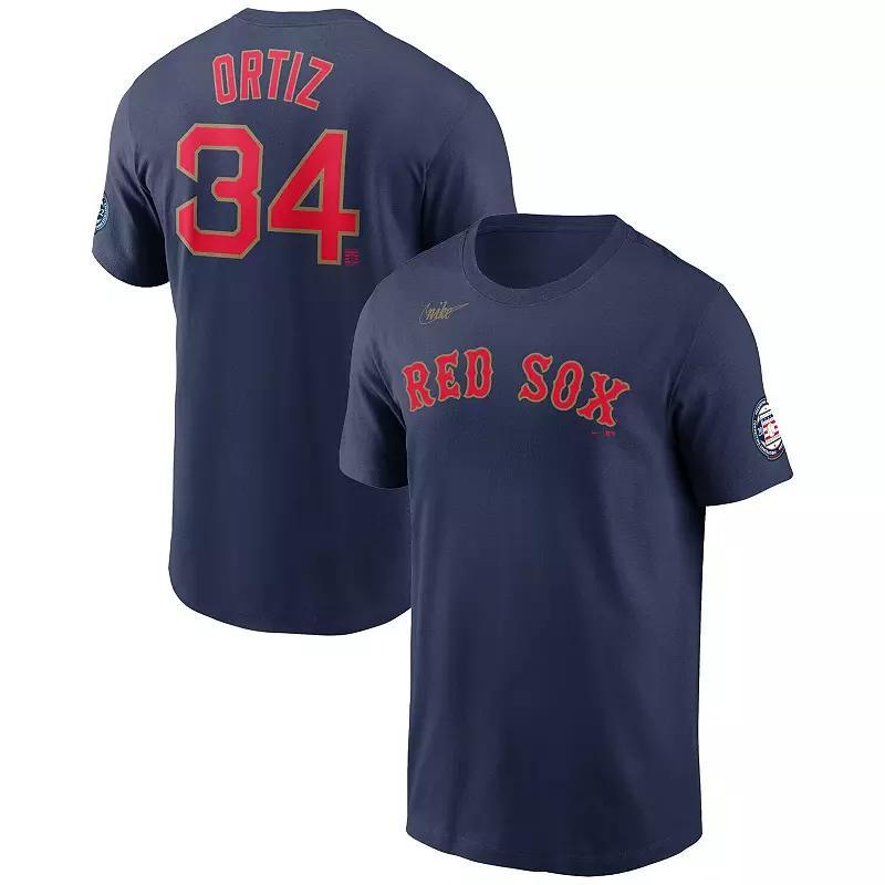 Mens Nike David Ortiz Boston Red Sox Name & Number T-Shirt Blue Product Image