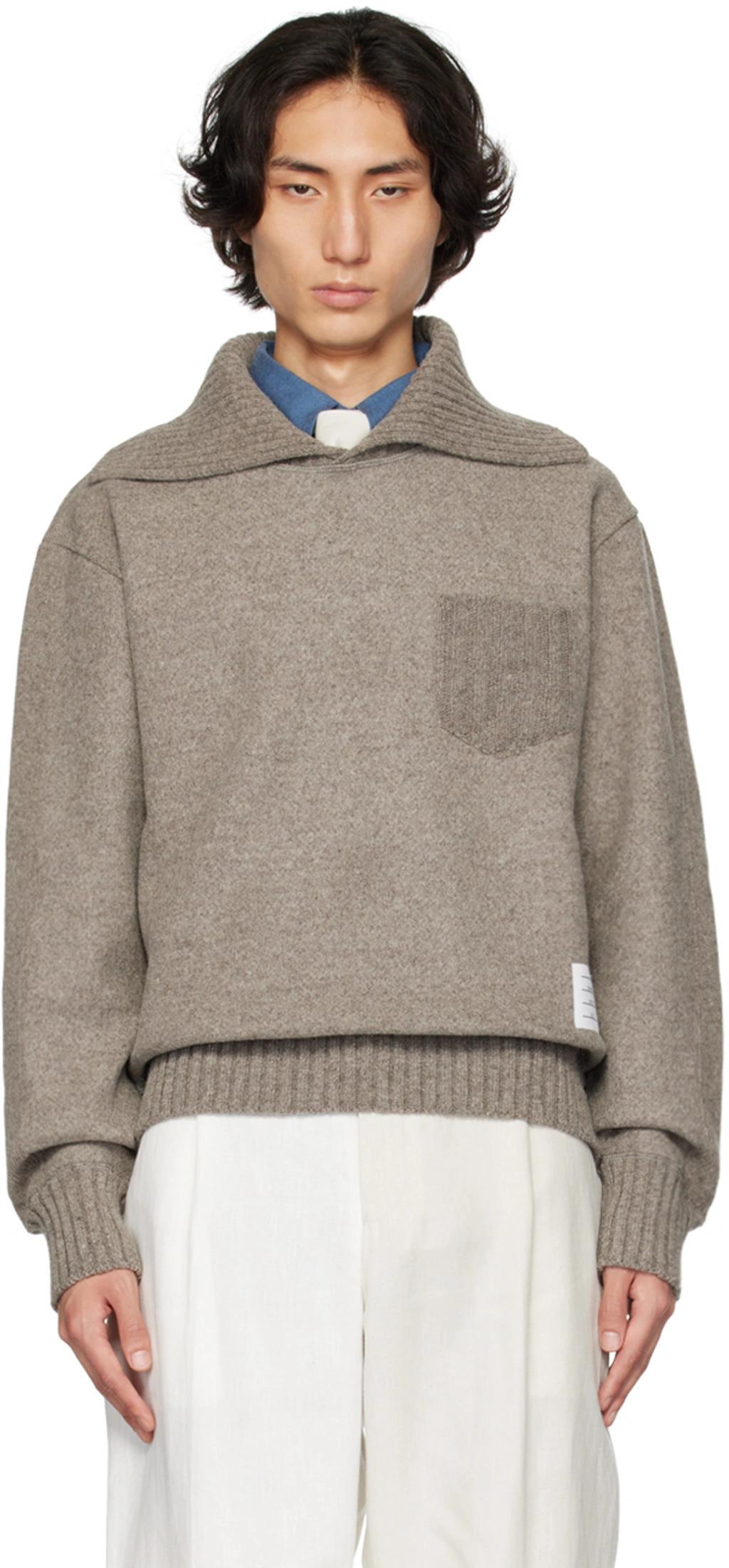 Brown Funnel Neck Sweater In 215 Med Brown Product Image