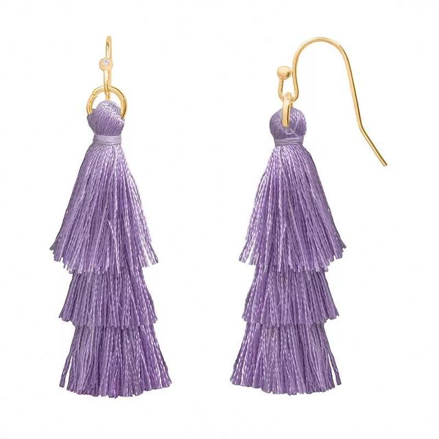 LC Lauren Conrad Neon Tassel Nickel Free Earrings, Womens, Purple Product Image