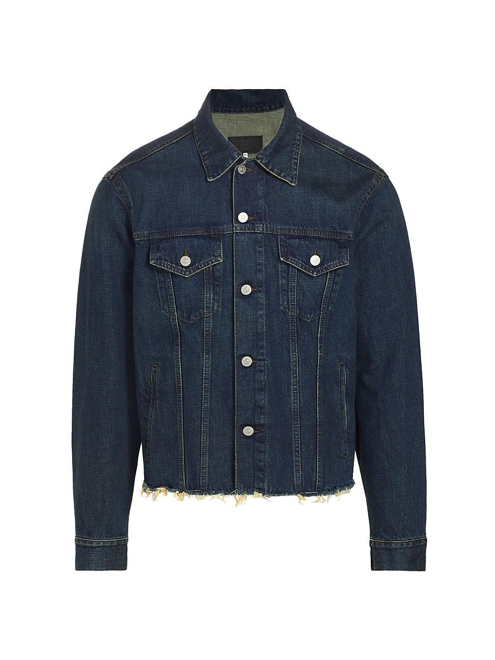 Mens Distressed Denim Jacket Product Image