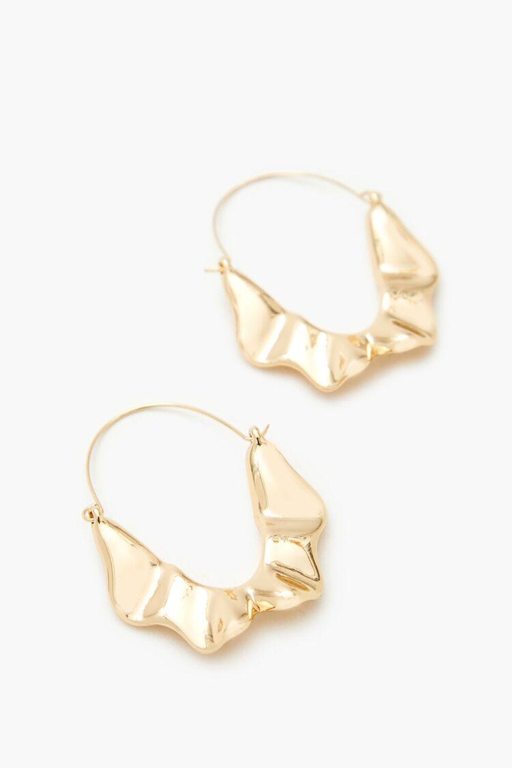 Abstract Hammered Hoop Earrings | Forever 21 Product Image