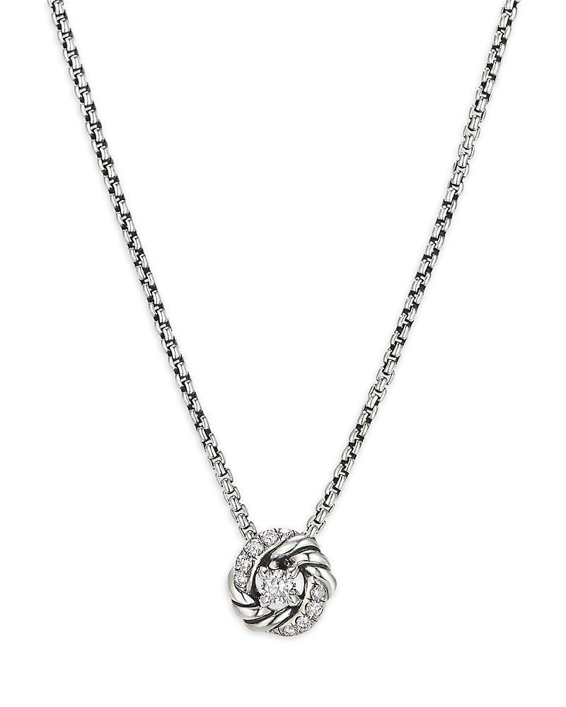 Womens Petite Infinity Pendant Necklace With Diamonds Product Image