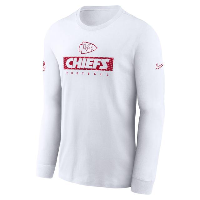 Nike Mens White Kansas City Chiefs Sideline Performance Long Sleeve T-Shirt Product Image