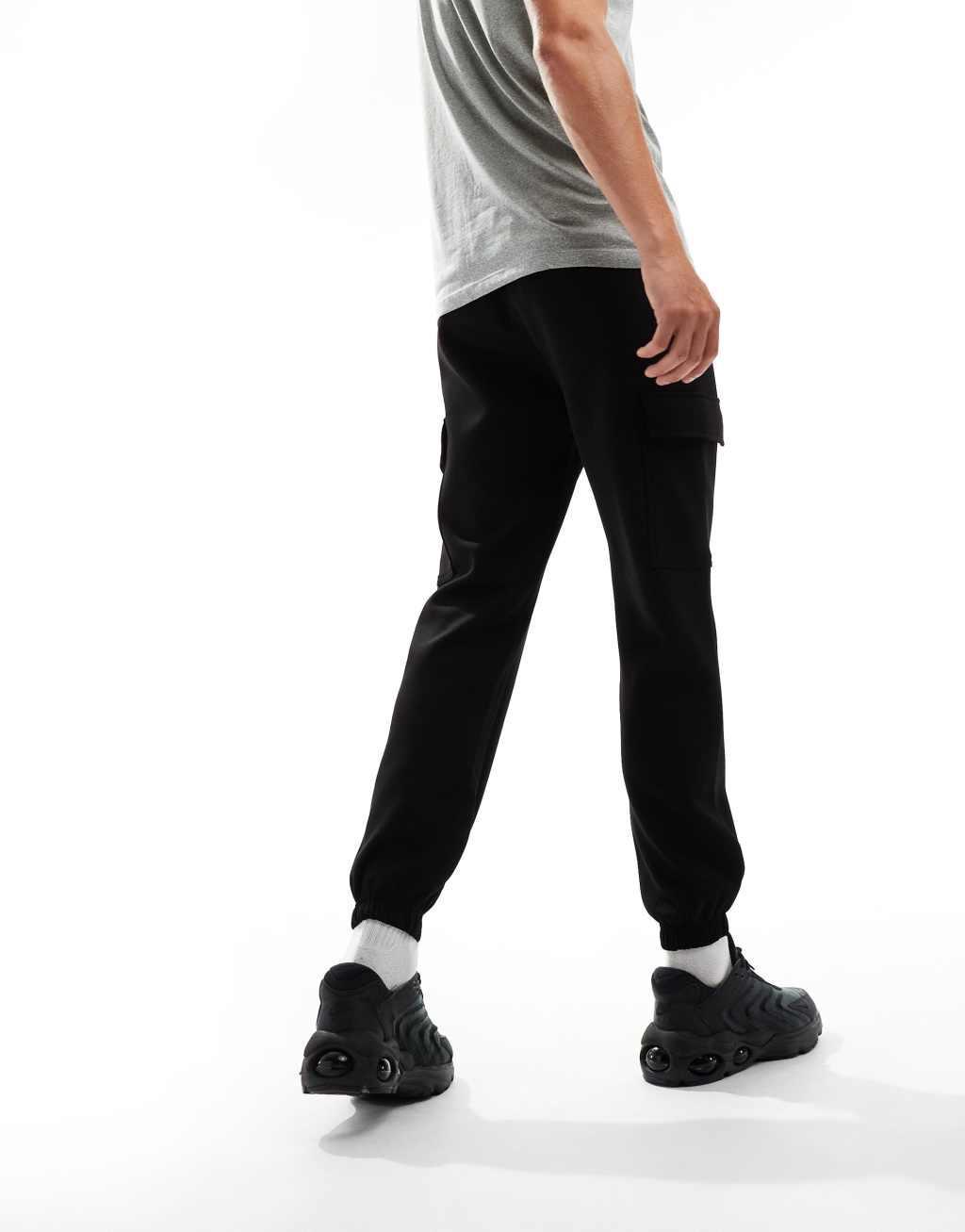 ASOS 4505 Icon training quick dry performance cargo sweatpants in black Product Image