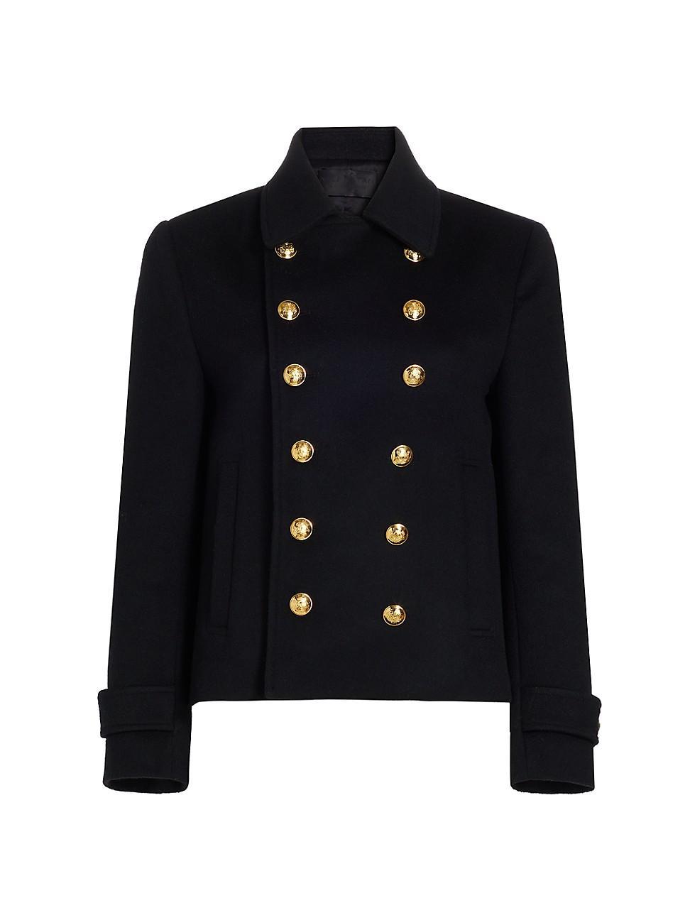 Womens Ornella Wool Cropped Peacoat Product Image