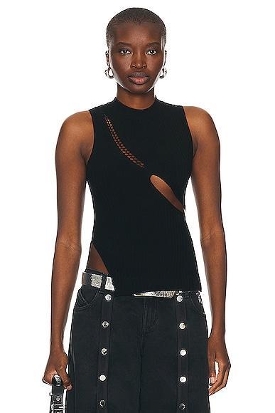 THE ATTICO Sleeveless Top Black. (also in 36, 38, 40, 42). Product Image