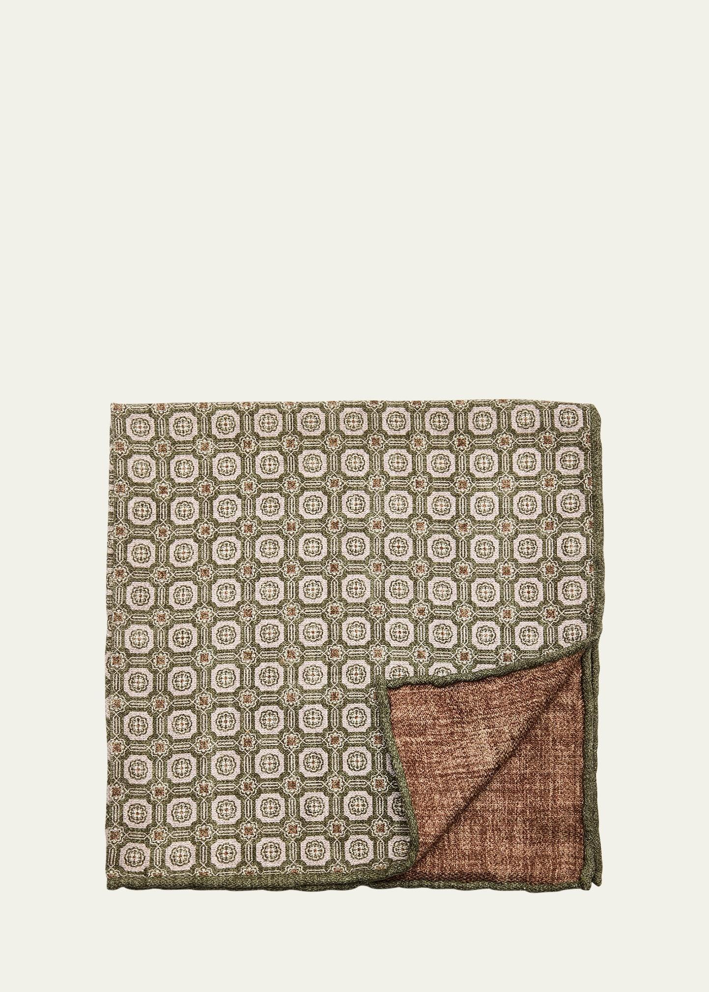 Men's Silk Geometric Pocket Square Product Image