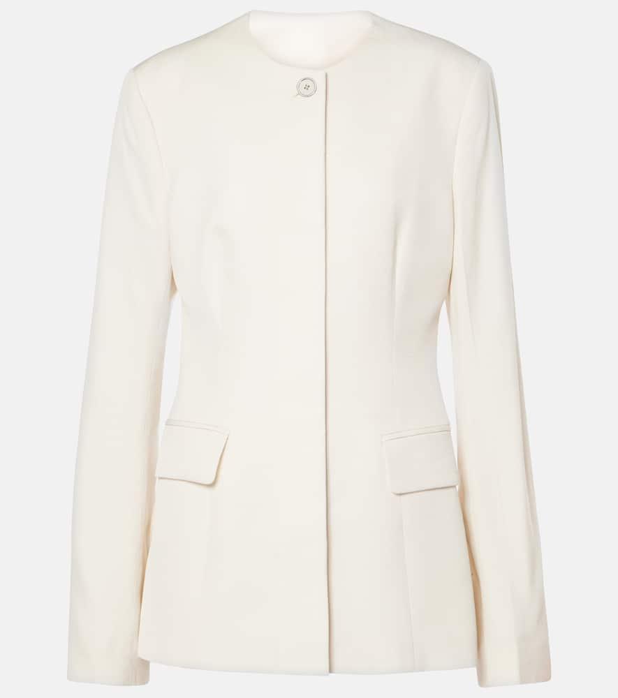 TOTÊME Collarless Cinched Jacket In White Product Image