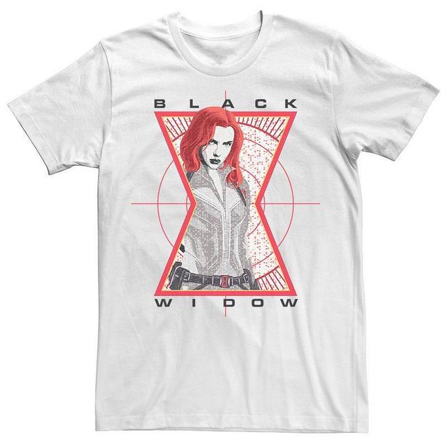 Mens Marvel Black Widow Glitch Target Logo Portrait Tee White Product Image