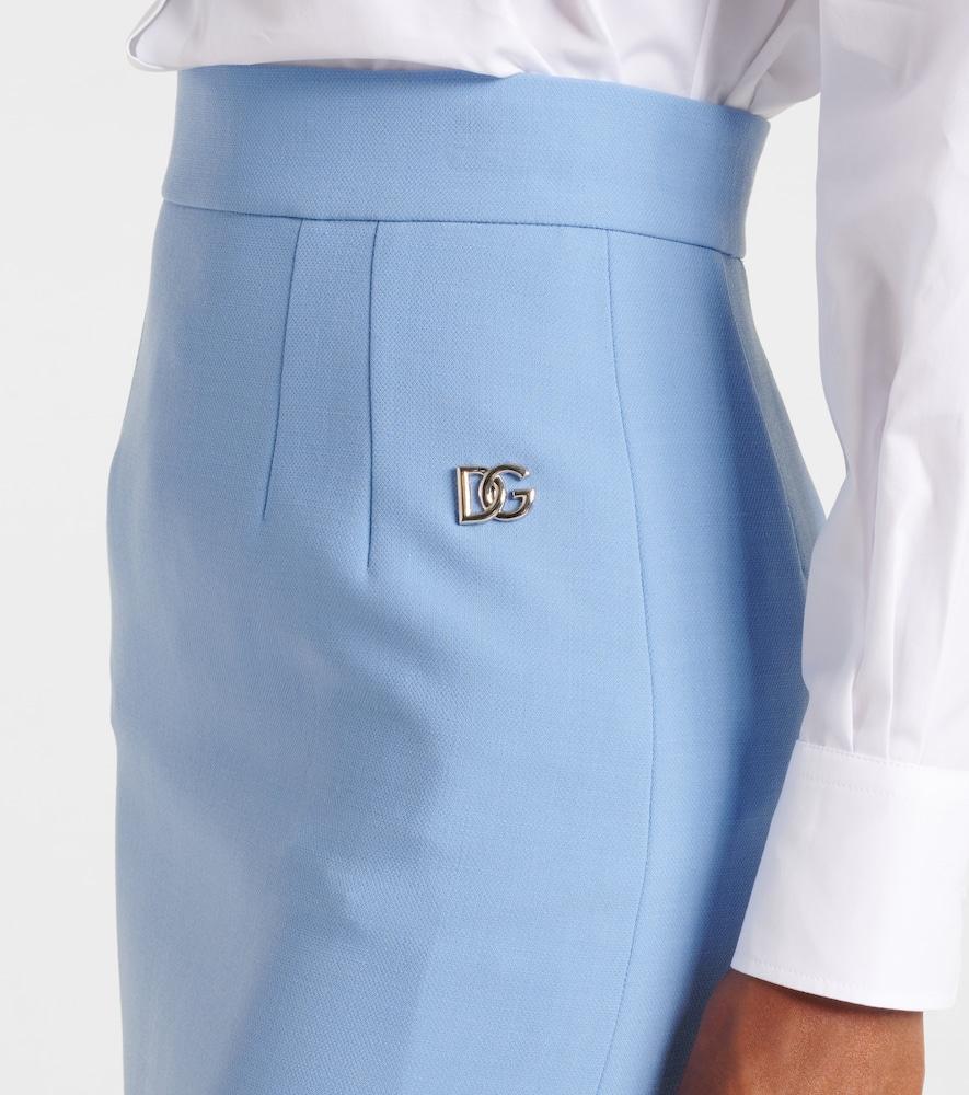 DOLCE & GABBANA High-rise Wool Pencil Skirt In Violett Product Image