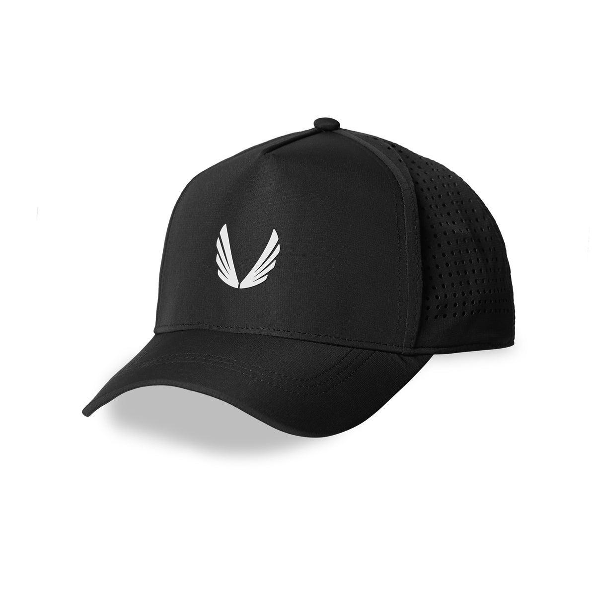 0817. Performance A-Frame Hat - Black/White "Wings" Product Image