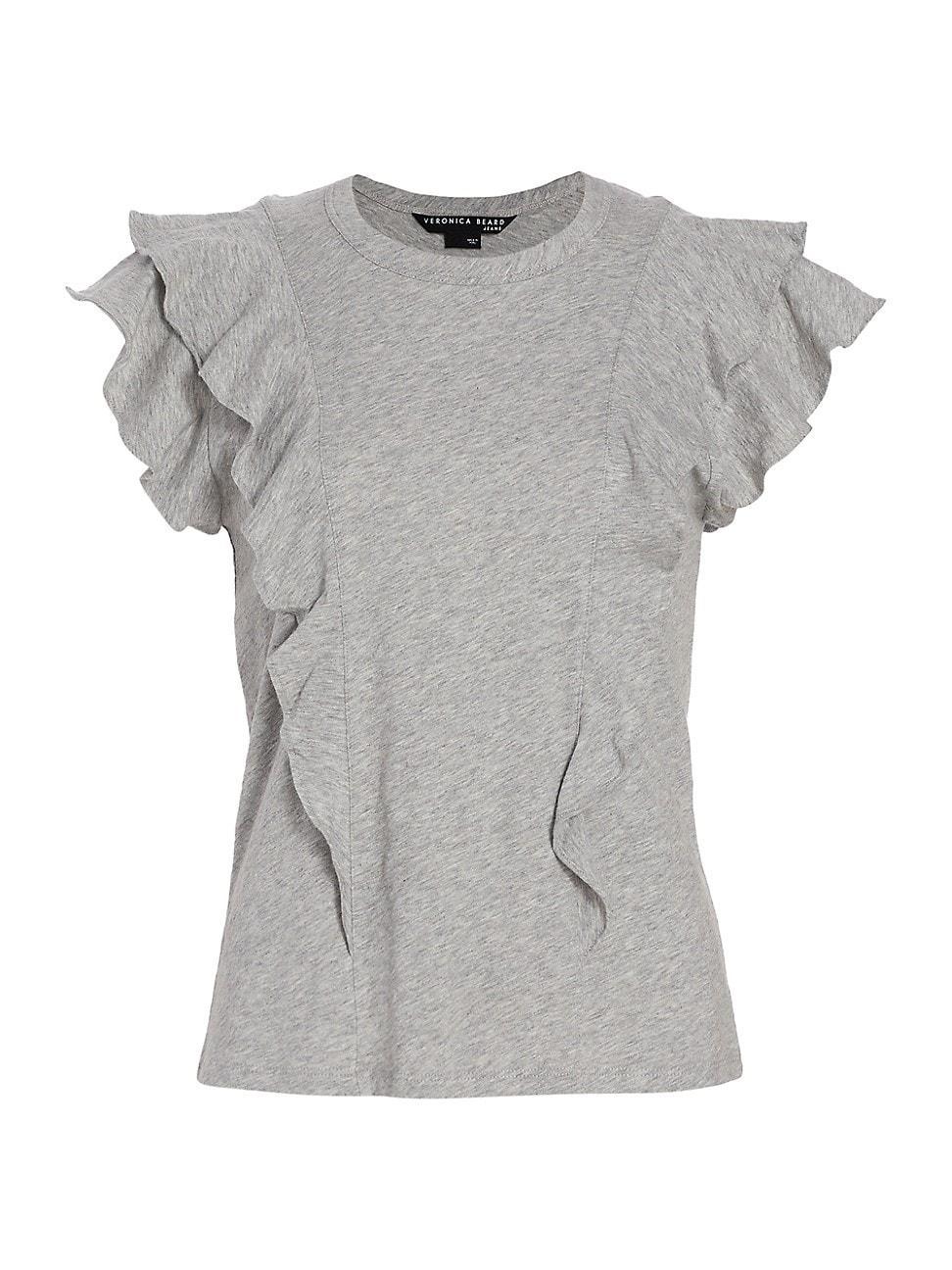 Womens Bea Ruffled Cotton T-Shirt Product Image