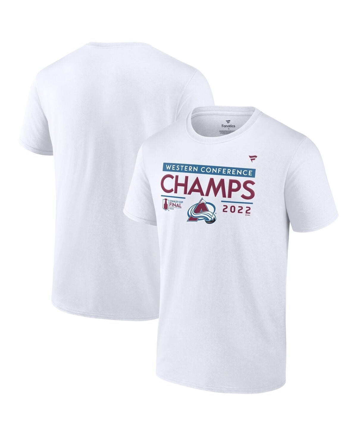 Mens Fanatics White Colorado Avalanche 2022 Western Conference Champions Locker Room T-shirt Product Image