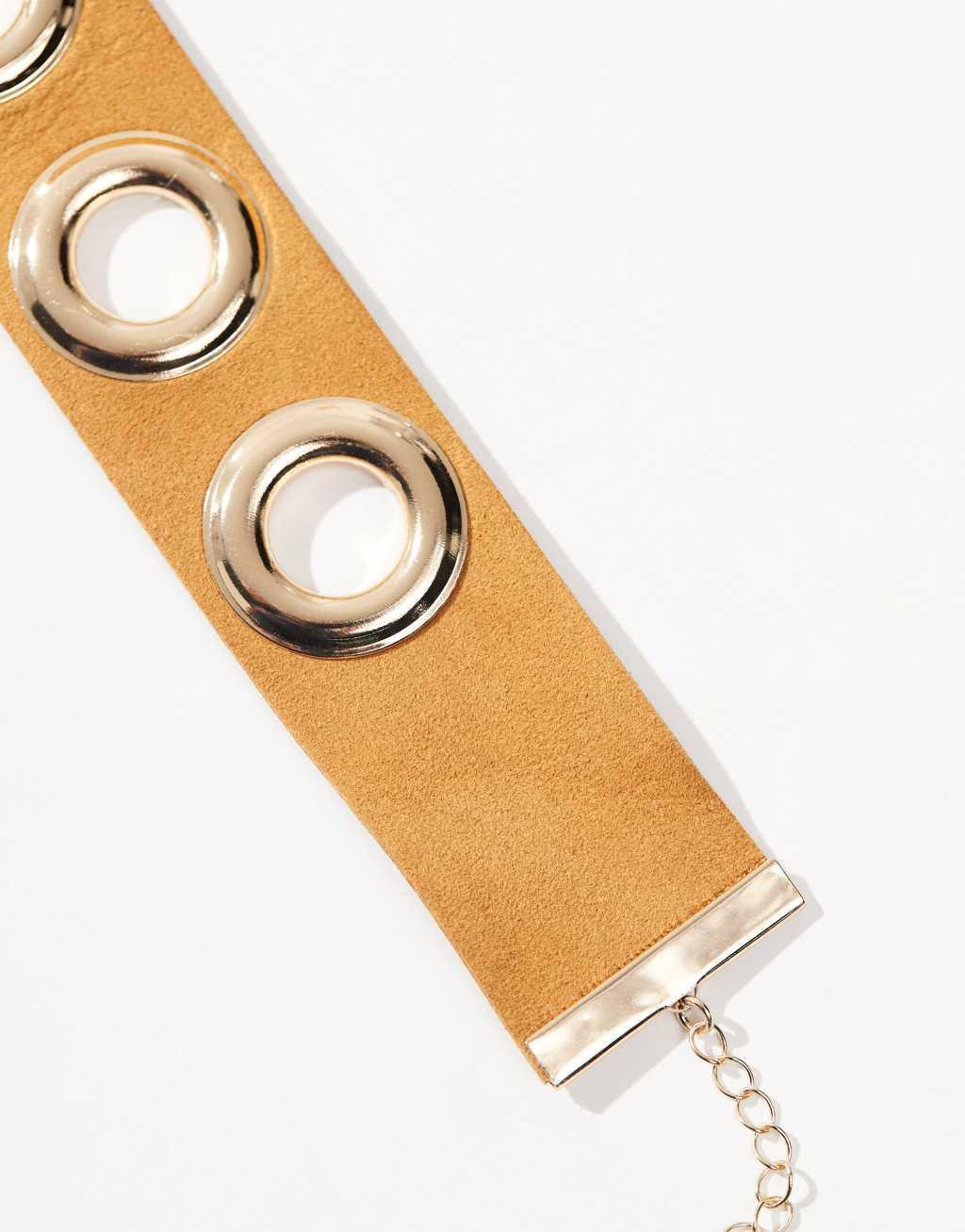 ASOS DESIGN choker with faux suede and eyelet design Product Image