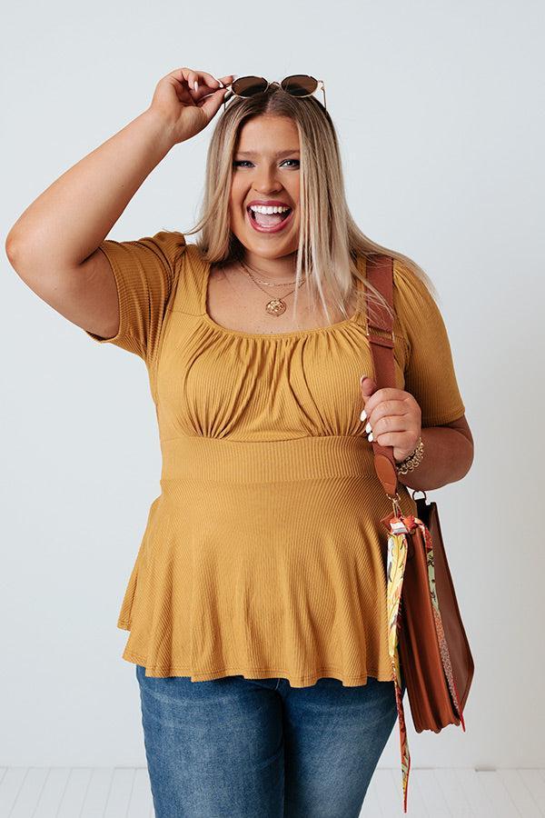 Secret Circle Top in Mustard Curves Product Image