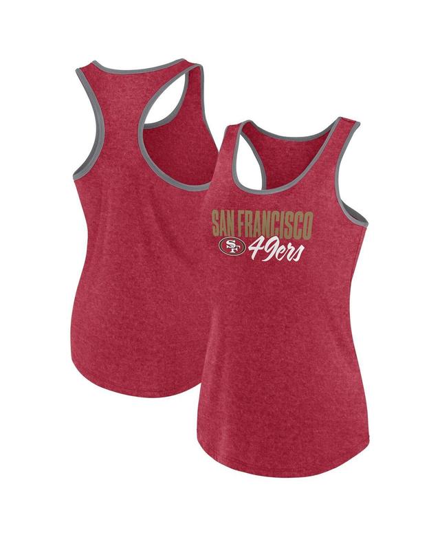 Fanatics Womens Heather Scarlet San Francisco 49ers Fuel Racerback Tank Top Product Image