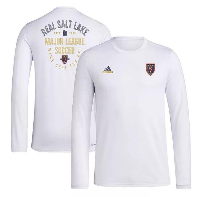 Mens adidas White Real Salt Lake Local Stoic Long Sleeve T-Shirt Product Image