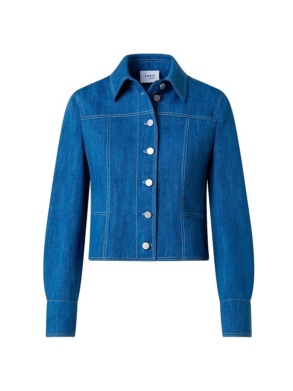 Womens Cropped Denim Jacket Product Image