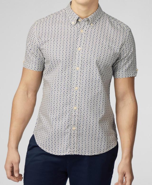 Ben Sherman Mens Geo Wave Print Short Sleeve Shirt Product Image