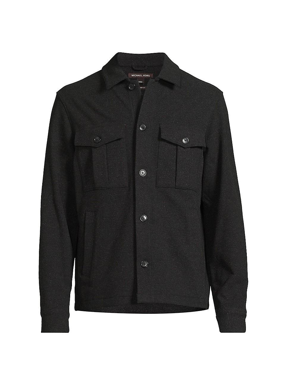 Mens Knit Long Sleeve Shirt Jacket Product Image