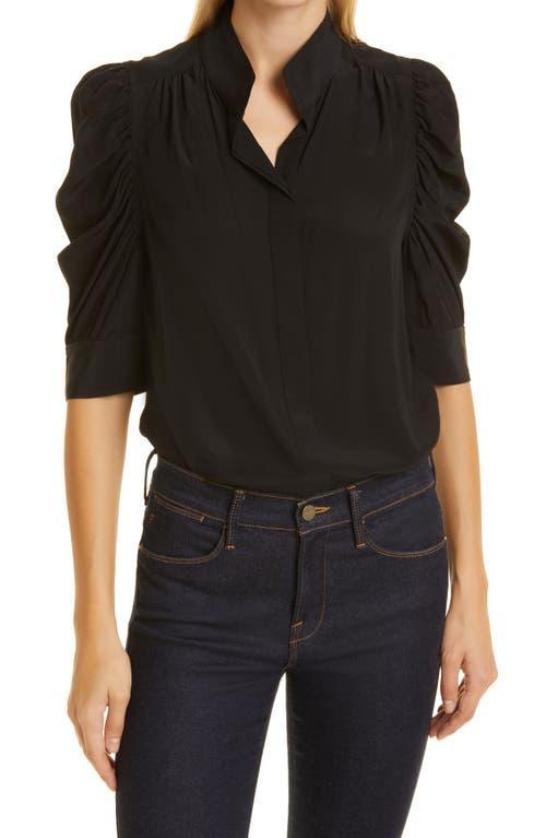 FRAME Gillian Puff Sleeve Silk Blouse Product Image