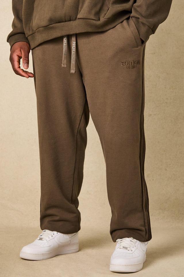 Plus EDITION Oversized Pintuck Detail Heavyweight Jogger | boohooMAN USA Product Image