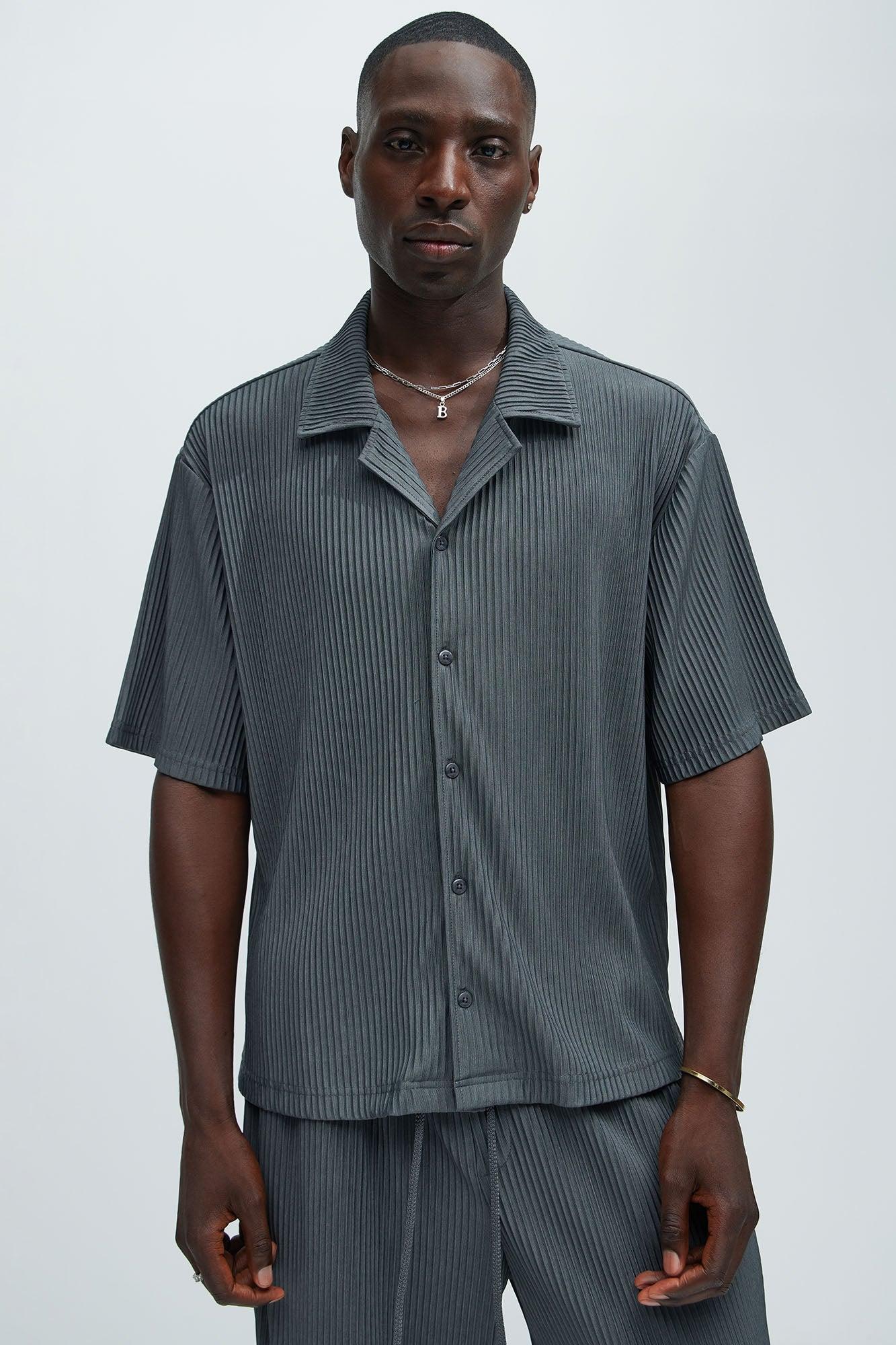 Potential Pleated Shirt - Grey Product Image