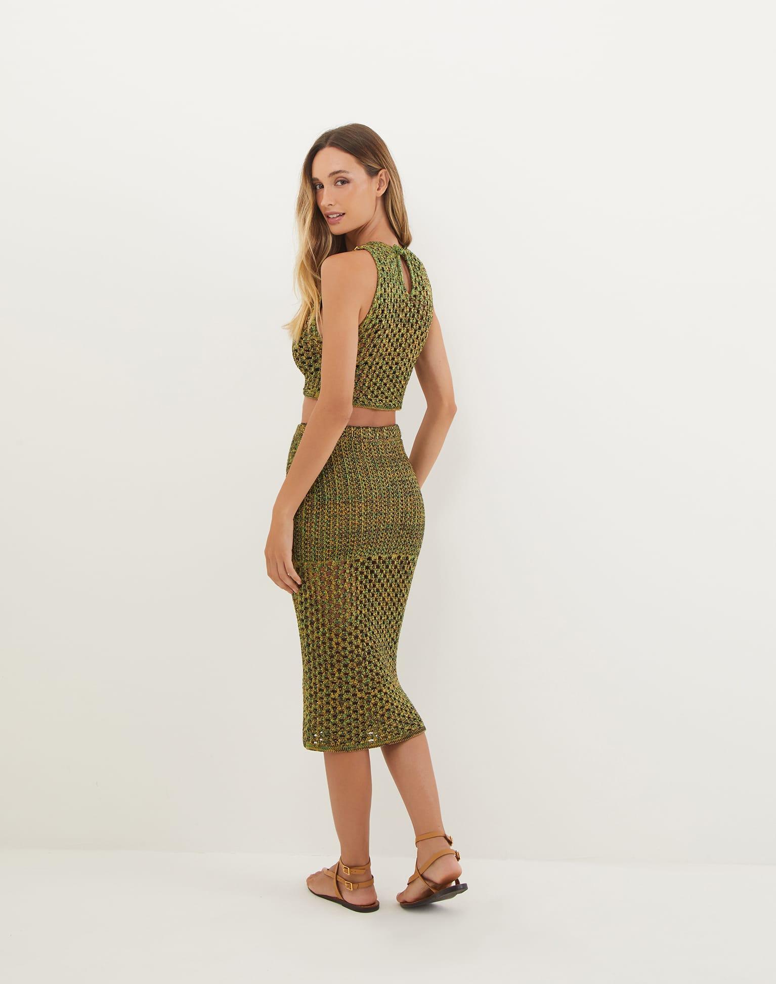 Knit Aria Midi Skirt - Green Product Image