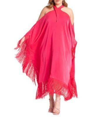 Plus Size Fringe Formal Caftan Dress Product Image