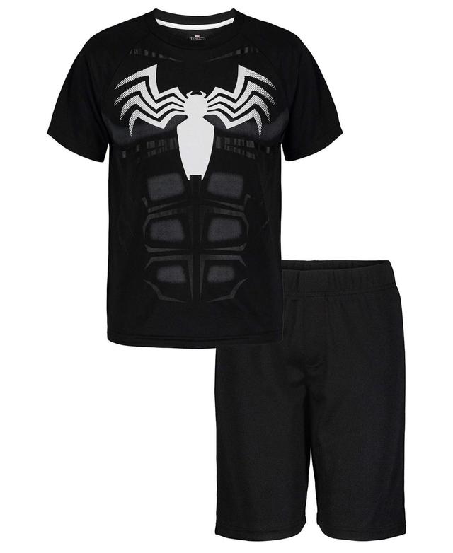 Marvel Avengers Captain America Iron Man Venom Hulk Cosplay Athletic T-Shirt and Shorts Outfit Set Toddler to Little Kid Product Image