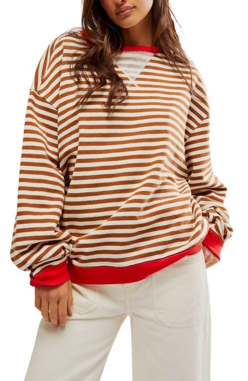 Classic Striped Oversized Crewneck by Free People Product Image