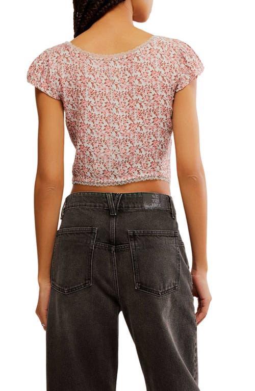 Faye Floral Crop Top In Grey Combo Product Image