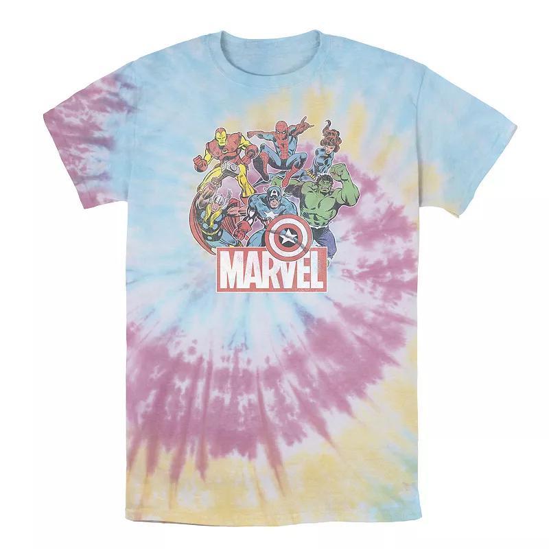 Mens Marvel Avengers Team Retro Comic Vintage Wash Tee Product Image