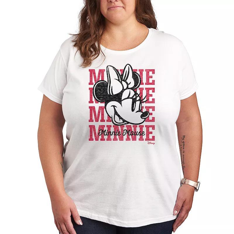 Disneys Minnie Mouse Plus Repeated Graphic Tee, Womens Product Image