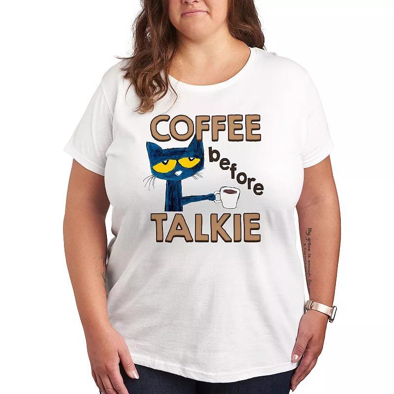 Plus Pete the Cat Coffee Graphic Tee, Womens Product Image