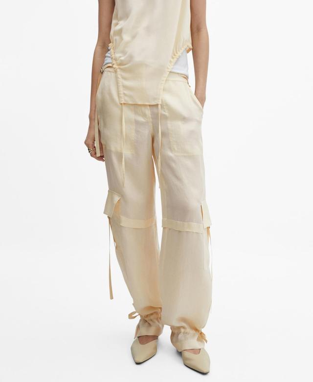 Mango Womens Lyocell Cargo Trousers Product Image