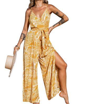 Cupshe Womens Tropical Sunshine Sleeveless Wide Leg Jumpsuit Product Image