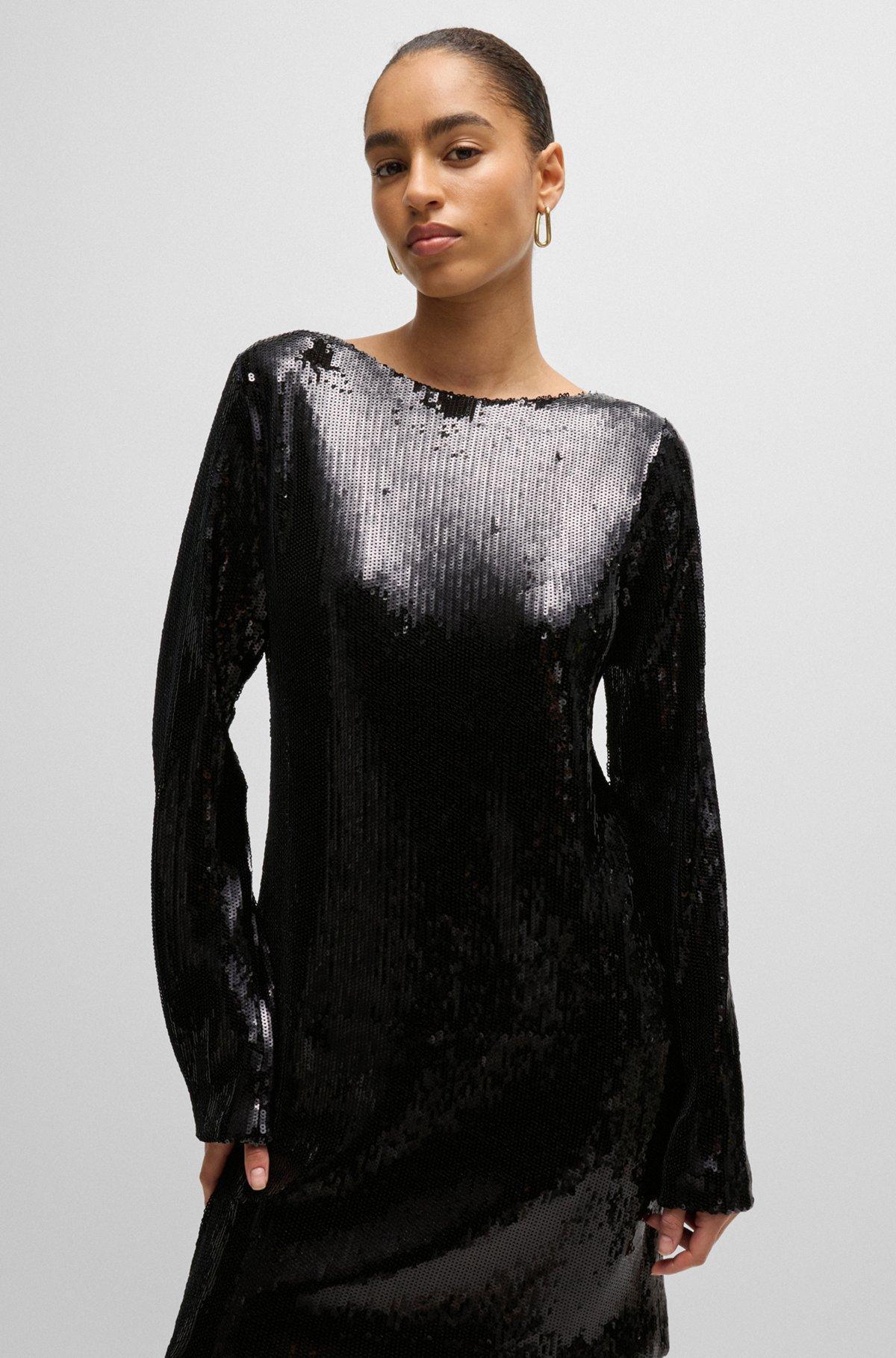 Long-sleeved sequinned dress Product Image