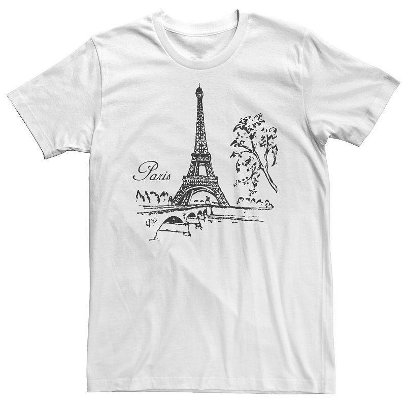 Big & Tall Paris Eiffel Tower Line Art Tee, Mens Product Image