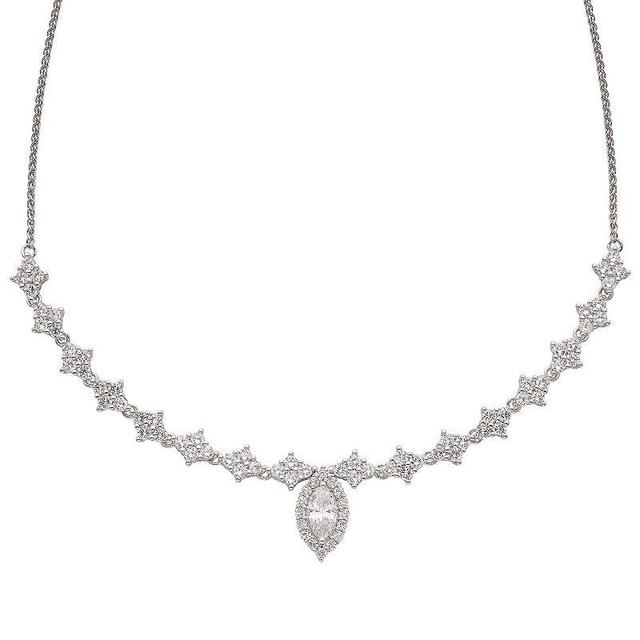 Sterling Silver Lab-Created White Sapphire Lariat Necklace, Womens Product Image