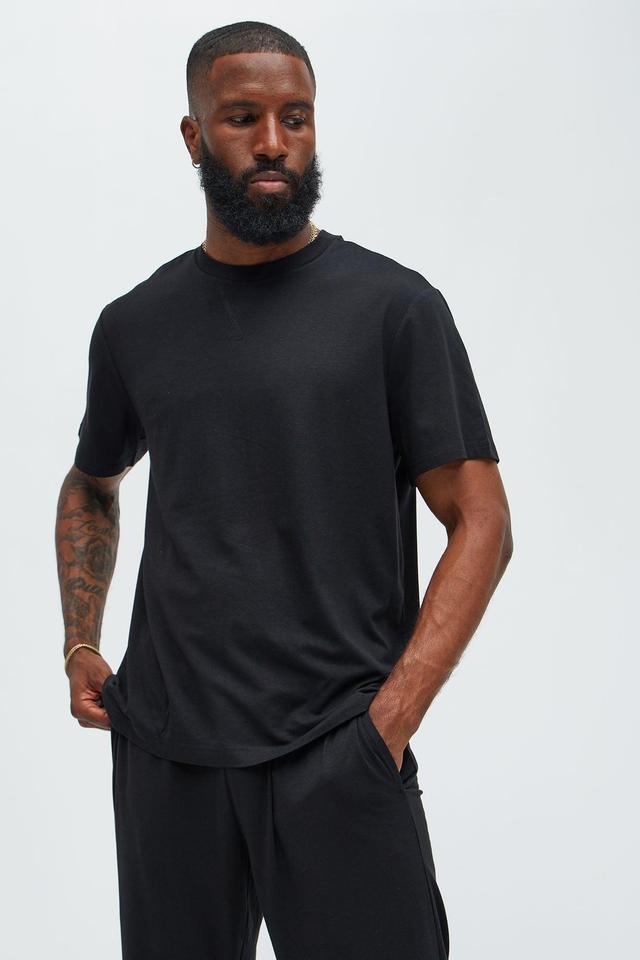 Essential Modal Lounge Short Sleeve Tee - Black Product Image